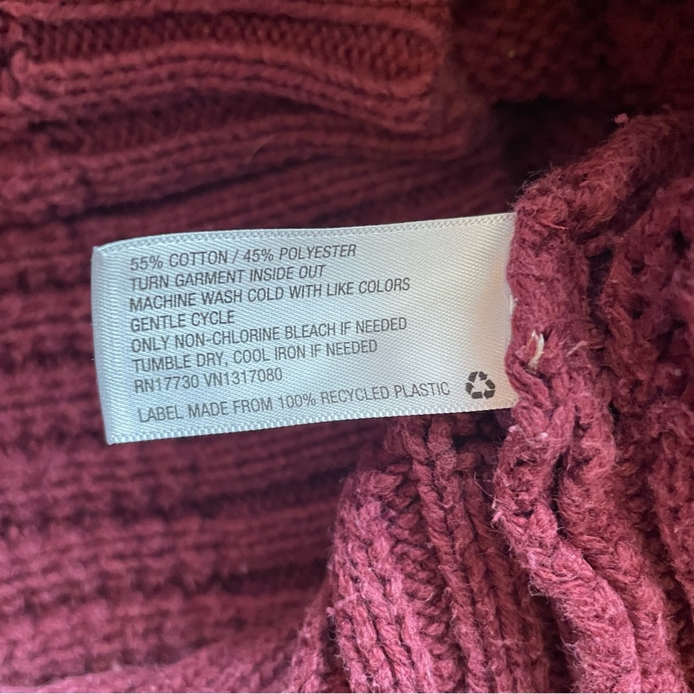 a new day Women's Cable Knit Turtleneck Sweater - Burgundy - Picture 6 of 6